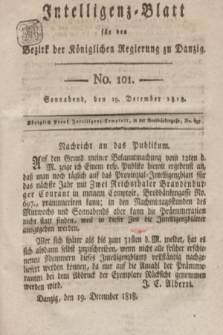 Intelligenz-Blatt für den Bezirk der Königlichen Regierung zu Danzig. 1818, No. 101 (19 December) + dod.