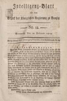 Intelligenz-Blatt für den Bezirk der Königlichen Regierung zu Danzig. 1819, No. 12 (10 Februar) + dod.