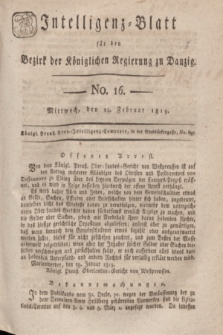 Intelligenz-Blatt für den Bezirk der Königlichen Regierung zu Danzig. 1819, No. 16 (24 Februar) + dod.