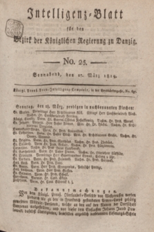 Intelligenz-Blatt für den Bezirk der Königlichen Regierung zu Danzig. 1819, No. 25 (27 März) + dod.
