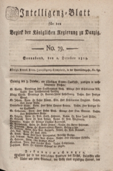 Intelligenz-Blatt für den Bezirk der Königlichen Regierung zu Danzig. 1819, No. 79 (2 October) + dod.