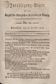 Intelligenz-Blatt für den Bezirk der Königlichen Regierung zu Danzig. 1819, No. 85 (23 October) + dod.
