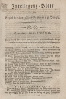 Intelligenz-Blatt für den Bezirk der Königlichen Regierung zu Danzig. 1820, No. 69 (26 August) + dod.