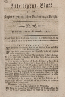 Intelligenz-Blatt für den Bezirk der Königlichen Regierung zu Danzig. 1820, No. 76 (20 September) + dod.