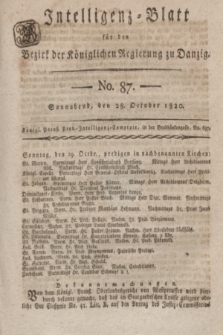 Intelligenz-Blatt für den Bezirk der Königlichen Regierung zu Danzig. 1820, No. 87 (28 October) + dod.