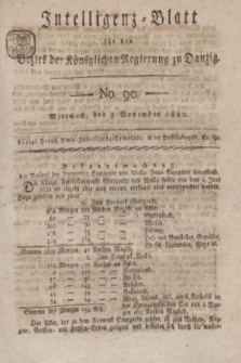 Intelligenz-Blatt für den Bezirk der Königlichen Regierung zu Danzig. 1820, No. 90 (8 November) + dod.