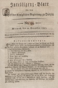 Intelligenz-Blatt für den Bezirk der Königlichen Regierung zu Danzig. 1820, No. 94 (22 November) + dod.
