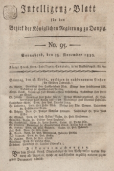 Intelligenz-Blatt für den Bezirk der Königlichen Regierung zu Danzig. 1820, No. 95 (25 November) + dod.