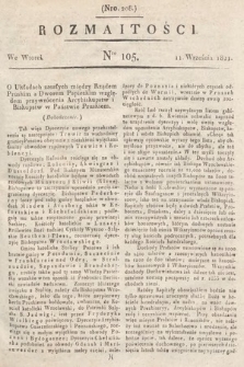Rozmaitości : oddział literacki Gazety Lwowskiej. 1821, nr 105