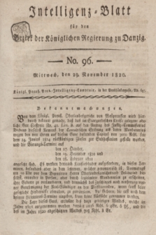 Intelligenz-Blatt für den Bezirk der Königlichen Regierung zu Danzig. 1820, No. 96 (29 November) + dod.