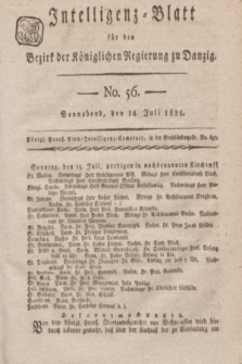 Intelligenz-Blatt für den Bezirk der Königlichen Regierung zu Danzig. 1821, No. 56 (14 Juli) + dod.