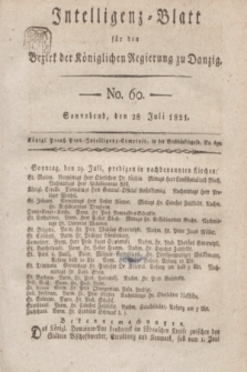 Intelligenz-Blatt für den Bezirk der Königlichen Regierung zu Danzig. 1821, No. 60 (28 Juli) + dod.