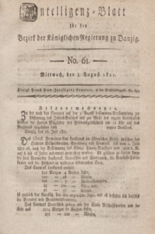 Intelligenz-Blatt für den Bezirk der Königlichen Regierung zu Danzig. 1821, No. 61 (1 August) + dod.