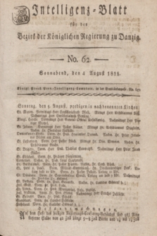Intelligenz-Blatt für den Bezirk der Königlichen Regierung zu Danzig. 1821, No. 62 (4 August) + dod.