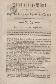 Intelligenz-Blatt für den Bezirk der Königlichen Regierung zu Danzig. 1821, No. 64 (11 August) + dod.