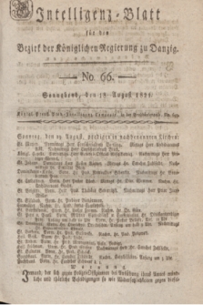 Intelligenz-Blatt für den Bezirk der Königlichen Regierung zu Danzig. 1821, No. 66 (18 August) + dod.