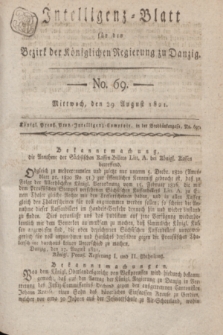 Intelligenz-Blatt für den Bezirk der Königlichen Regierung zu Danzig. 1821, No. 69 (29 August) + dod.