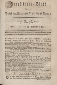 Intelligenz-Blatt für den Bezirk der Königlichen Regierung zu Danzig. 1821, No. 76 (22 September) + dod.