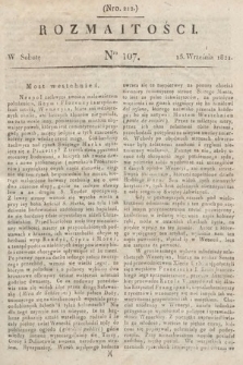 Rozmaitości : oddział literacki Gazety Lwowskiej. 1821, nr 107