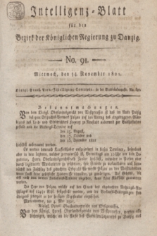 Intelligenz-Blatt für den Bezirk der Königlichen Regierung zu Danzig. 1821, No. 91 (14 November) + dod.