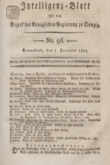 Intelligenz-Blatt für den Bezirk der Königlichen Regierung zu Danzig. 1821, No. 96 (1 December) + dod.