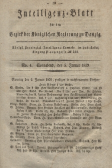 Intelligenz-Blatt für den Bezirk der Königlichen Regierung zu Danzig. 1839, No. 4 (5 Januar) + dod.