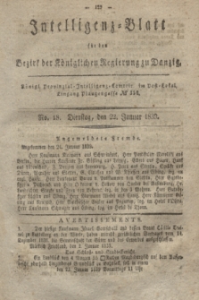 Intelligenz-Blatt für den Bezirk der Königlichen Regierung zu Danzig. 1839, No. 18 (22 Januar)