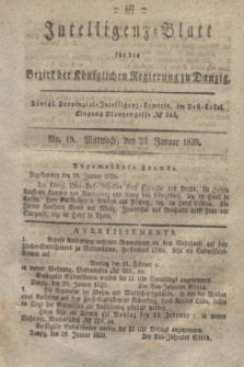 Intelligenz-Blatt für den Bezirk der Königlichen Regierung zu Danzig. 1839, No. 19 (23 Januar) + dod.