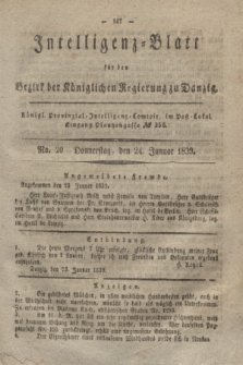 Intelligenz-Blatt für den Bezirk der Königlichen Regierung zu Danzig. 1839, No. 20 (24 Januar)