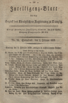 Intelligenz-Blatt für den Bezirk der Königlichen Regierung zu Danzig. 1839, No. 28 (2 Februar) + dod.