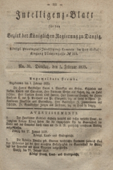 Intelligenz-Blatt für den Bezirk der Königlichen Regierung zu Danzig. 1839, No. 30 (5 Februar)