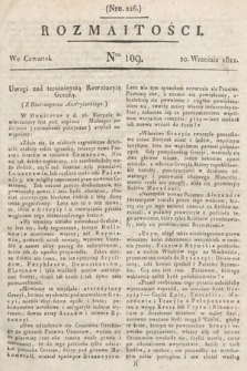 Rozmaitości : oddział literacki Gazety Lwowskiej. 1821, nr 109