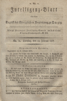 Intelligenz-Blatt für den Bezirk der Königlichen Regierung zu Danzig. 1839, No. 36 (12 Februar)