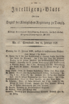 Intelligenz-Blatt für den Bezirk der Königlichen Regierung zu Danzig. 1839, No. 40 (16 Februar) + dod.