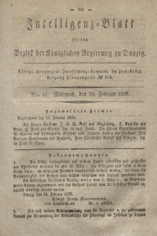 Intelligenz-Blatt für den Bezirk der Königlichen Regierung zu Danzig. 1839, No. 43 (20. Februar)