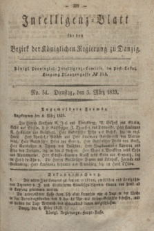 Intelligenz-Blatt für den Bezirk der Königlichen Regierung zu Danzig. 1839, No. 54 (5 März)