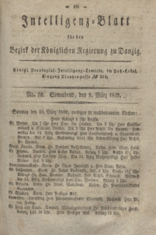 Intelligenz-Blatt für den Bezirk der Königlichen Regierung zu Danzig. 1839, No. 58 (9 Marz) + dod.