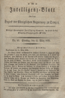Intelligenz-Blatt für den Bezirk der Königlichen Regierung zu Danzig. 1839, No. 60 (12 März)