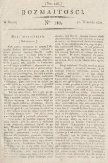 Rozmaitości : oddział literacki Gazety Lwowskiej. 1821, nr 110