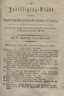 Intelligenz-Blatt für den Bezirk der Königlichen Regierung zu Danzig. 1839, No. 80 (6 April) + dod.