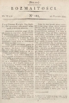 Rozmaitości : oddział literacki Gazety Lwowskiej. 1821, nr 111
