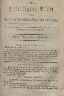 Intelligenz-Blatt für den Bezirk der Königlichen Regierung zu Danzig. 1839, No. 81 (8 April)
