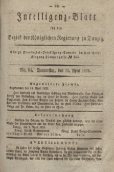 Intelligenz-Blatt für den Bezirk der Königlichen Regierung zu Danzig. 1839, No. 84 (11 April)