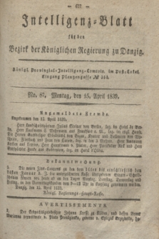 Intelligenz-Blatt für den Bezirk der Königlichen Regierung zu Danzig. 1839, No. 87 (15 April)