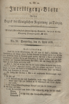 Intelligenz-Blatt für den Bezirk der Königlichen Regierung zu Danzig. 1839, No. 90 (18 April)