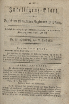 Intelligenz-Blatt für den Bezirk der Königlichen Regierung zu Danzig. 1839, No. 95 (25 April) + dod.