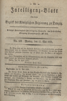 Intelligenz-Blatt für den Bezirk der Königlichen Regierung zu Danzig. 1839, No. 109 (13 Mai)