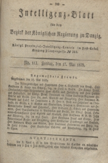 Intelligenz-Blatt für den Bezirk der Königlichen Regierung zu Danzig. 1839, No. 113 (17 Mai)