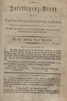 Intelligenz-Blatt für den Bezirk der Königlichen Regierung zu Danzig. 1839, No. 115 (21 Mai)
