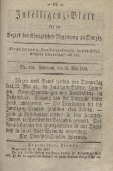 Intelligenz-Blatt für den Bezirk der Königlichen Regierung zu Danzig. 1839, No. 116 (22 Mai)